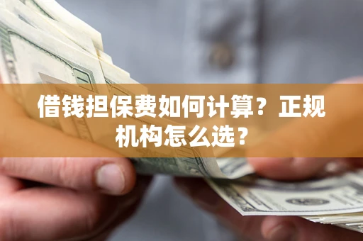 北京借钱担保费如何计算？正规机构怎么选？